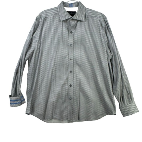 Robert‎ Graham Men's 2XL Geometric Flip Cuff Long Sleeve Dress Shirt Multicolor - Picture 1 of 11